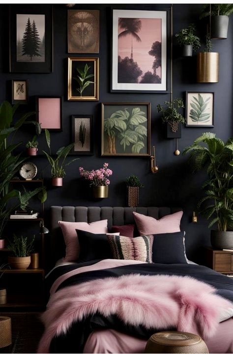 Luxurious Room, Dark Home Decor, Dekorasi Kamar Tidur, Florida Living, Cozy Room Decor, Apartment Decor Inspiration, Pink Bedroom, Remodel Bedroom, Cozy Room