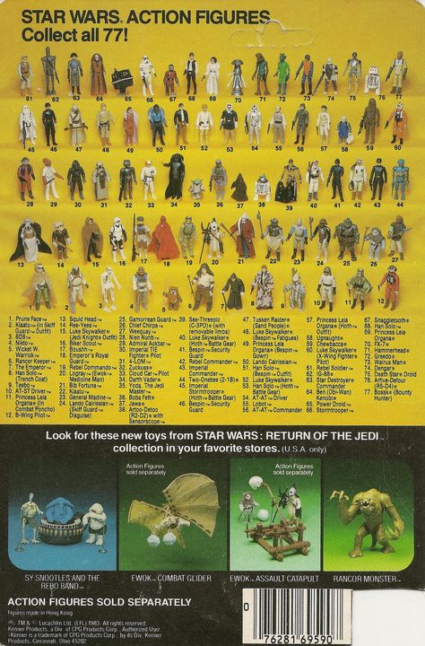 Kenner - Star Wars Action Figures, Collect all 77! Cardback Star Wars Action Figures Display, Kenner Star Wars Action Figures, Gamorrean Guard, Vintage Star Wars Figures, Vintage Star Wars Toys, Vintage Toys 1960s, Star Wars Figurines, Toys In The Attic, Classic Star Wars