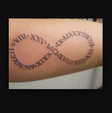 Anniversary Tattoos, Birthdate Tattoo, Alas Tattoo, Numeral Tattoo, Tattoo Thoughts, Roman Numeral Tattoos, Tattoos Inspiration, Sibling Tattoos, Family Tattoo