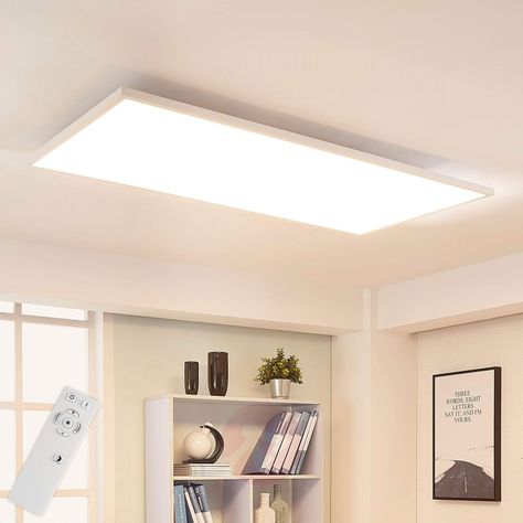 Adjustable luminous colour - Arya LED panel, dimm. | Lights.co.uk Coastal Lighting, Light Panels, Flat Ideas, Kitchen Ceiling Lights, Kitchen Lamps, Led Panel Light, Lighting Design Interior, Led Dimmer, Office Lighting