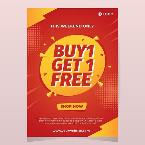 Buy 1 Get 1 Free Poster Template Offer Poster Design, Offer Poster, Poster Template Free, Clothes Pin Crafts, Free Poster, Buy One Get One Free, Buy 1 Get 1, Fashion Poster, Buy One Get One