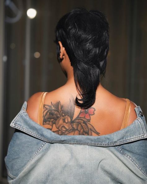 Short Mullet Quick Weave, Teyana Taylor Mullet Hairstyle, Cardi B Mullet, Mullet Hairstyles Black Women, 90s Mullet Black Women, Short Mullet Black Women, Mullet Short Hairstyle Women, Quick Weave Mullet Black Women, Fauxhawk For Women