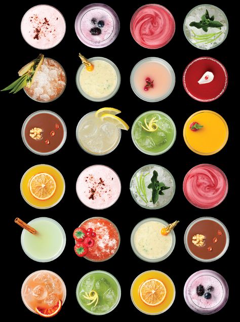 Cocktail birds eye shots. Make a selection of cocktails and take from above for great images Cocktail Moodboard, Beverage Photography Ideas, Birthday Hacks, Cocktail Images, Drink Garnishing, Cocktail Photos, Circle Canvas, Cocktail Art, Breakfast Set