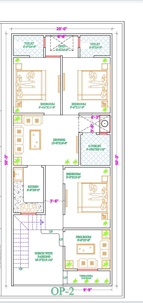 20x50 House Plans East Facing, East Facing House Plan Vastu, 20 50 House Plan, Smart House Plans, Modern Bungalow House Plans, House Structure, Budget House Plans, 20x40 House Plans, Bungalow Floor Plans