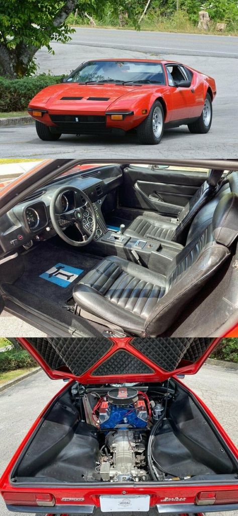 1972 De Tomaso Pantera Pantera Car, Ford 351, Detomaso Pantera, Car Man Cave, Vintage Muscle Cars, Mercedes Sl, Popular Now, Leather Car Seats, Vintage Muscle