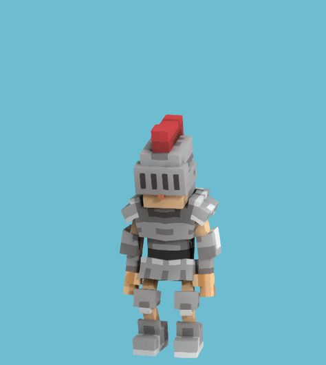 ArtStation - Bendy Voxel Knight, Zach Soares Voxel Games, Paper Folding Art, 3d Reference, Voxel Art, Low Poly Character, Low Poly Games, Vector Character Design, Low Poly Art, Game Concept Art