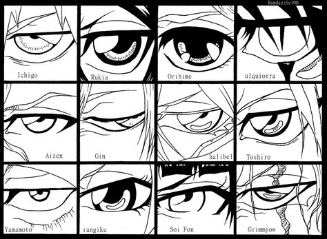 b Bleach Eyes Anime, Tite Kubo Art Style Eyes, Bleach Eyes, Eyes Sketching, Posing Reference, Manga Reference, Bleach Drawing, How To Draw Anime Eyes, Drawing Study