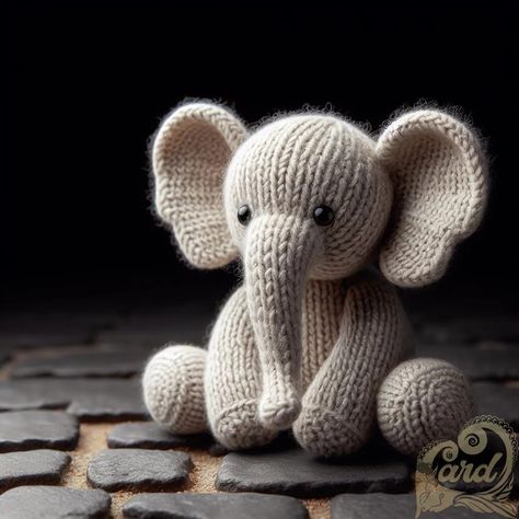 https://card9.com/ai/knitted-elephant-doll Knitting Elephant, Knit Elephant, Knitted Elephant, Elephant Doll, Baby Room Decor, Yarn Crafts, Baby Room, Elephant, Room Decor