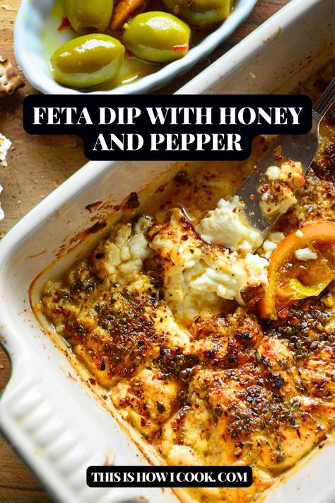 #fetadiprecipes #fetadipwithhoney #fetadipbaked #fetadiprecipeseasy #fetadipgreek Feta Dip Recipes, Baked Feta Dip, Baked Feta, Small Oven, Feta Dip, Spicy Honey, Dip Recipes, Dipping Sauce, Appetizer Snacks