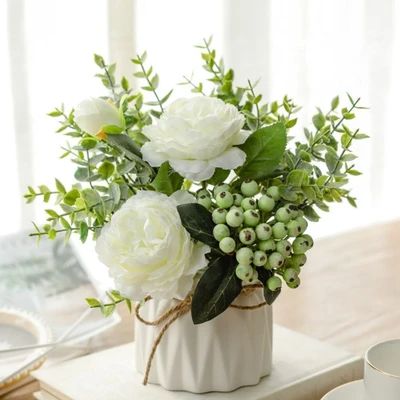 Hydrangea Flower Arrangements, Faux Flower Bouquets, Feuille Eucalyptus, Artificial Potted Plants, Faux Flower Arrangements, Artificial Flower Bouquet, Decorations For Home, Wedding Bridal Bouquets, Artificial Flower Arrangements