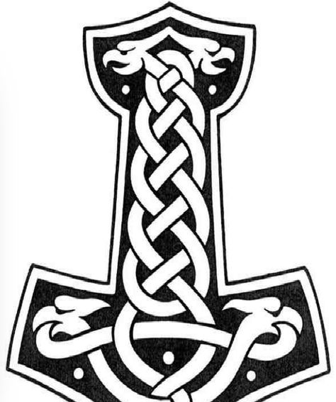 Really like the concept of this being an engraving on a MARVEL style Mjolnir Thor Hammer Tattoo, Mjolnir Tattoo, Viking Symbols And Meanings, Hammer Tattoo, Viking Images, Viking Tattoo Symbol, Warrior Tattoos, Norse Tattoo, Celtic Patterns