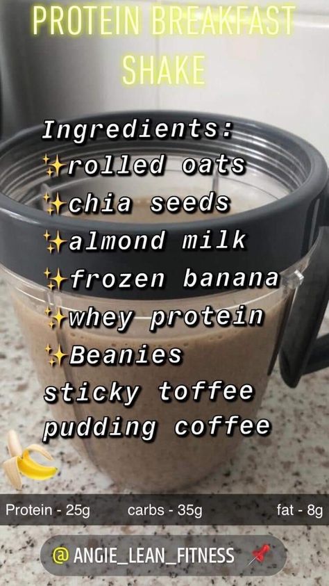 Breakfast Shakes Protein, Morning Shakes, Breakfast Shake, Workout Morning, Protein Shakes Recipes, Breakfast Shakes, Sticky Toffee Pudding, Sticky Toffee, Good Eat