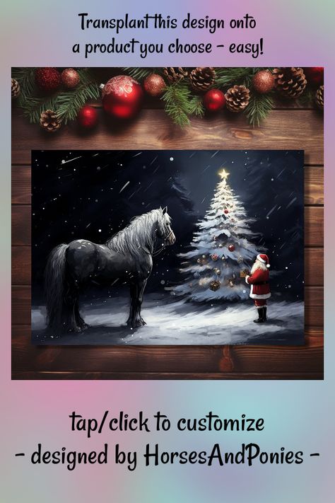 Silent Night Christmas Card, Snow Covered Christmas Trees, Night Beautiful, Santa Cards, Christmas Doormat, Christmas Stationery, Majestic Horse, Beautiful Horse, Christmas Napkins