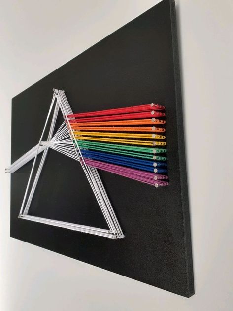 Pink Floyd Art, Nail String, Nail String Art, String Art Patterns, Science Projects For Kids, String Art Diy, Dark Side Of The Moon, Tableau Art, Easy Diy Art