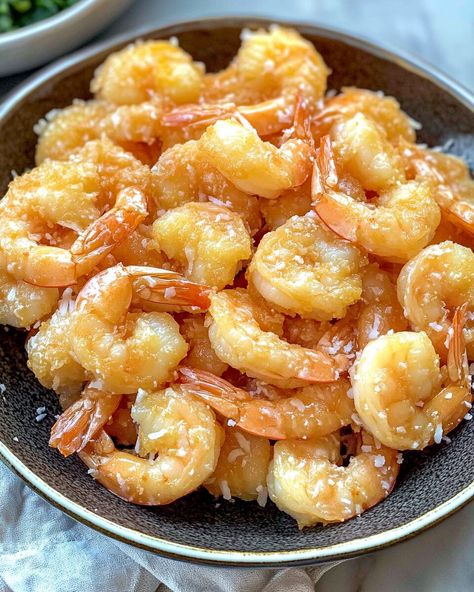 Chinese Coconut Shrimp - miacookery.com Chinese Buffet Coconut Shrimp, Chinese Coconut Shrimp Recipe, Chinese Coconut Shrimp, Creamy Coconut Shrimp, Chinese Shrimp Recipes, Coconut Shrimp Recipes, Sea Foods, Chinese Buffet, Crispy Shrimp