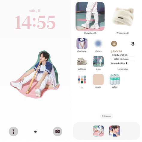 Korean Phone Layout, Iphone 11 Screen, Korean Phone, Korean Phones, Phone Setup, Whatsapp Theme, Cute Backgrounds For Iphone, Iphone Macbook, Phone Layouts