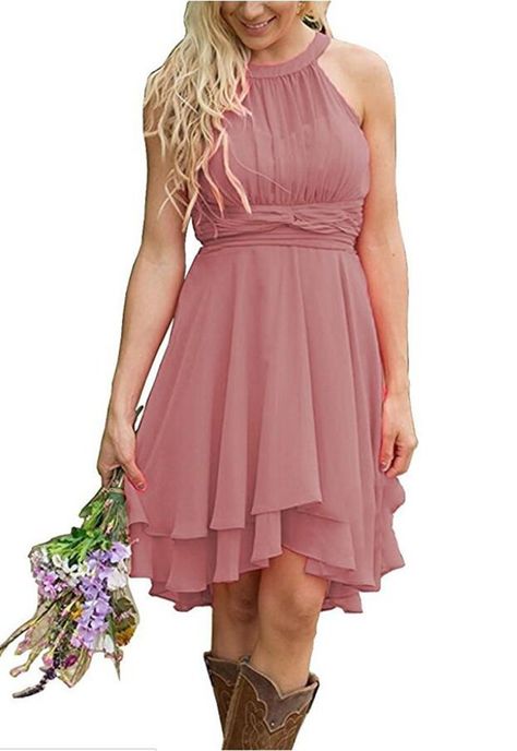 Western Wedding Guest Dress, Western Wedding Guest, Country Bridesmaid, Country Bridesmaid Dresses, Short Dress Patterns, Pretty Bridesmaid Dresses, Dramatic Dresses, High Low Bridesmaid Dresses, Dress Western