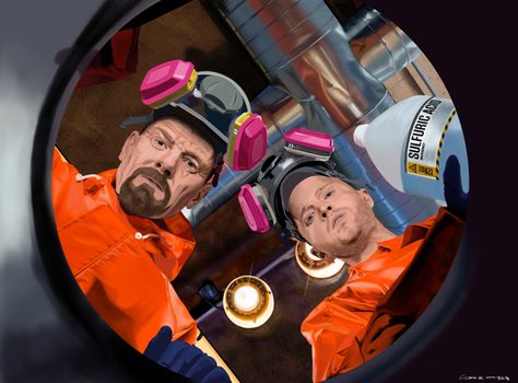 Walter White and Jesse Pinkman @ Breaking Bad by Gabriel T Toro, via Behance Breaking Bad Episodes, Bad Wallpaper, Art Rubric, Breaking Bad Art, Art Education Projects, Drama Games, Aaron Paul, Bryan Cranston, Bad Art