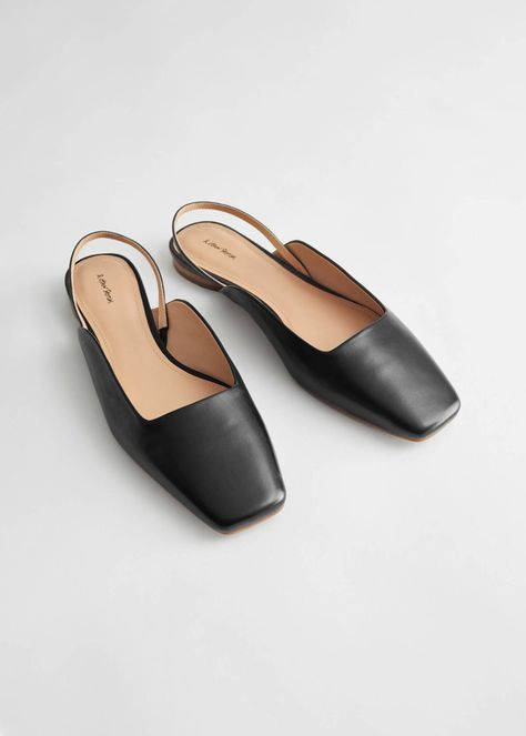 Square-Toe Flats Are Trending—These Are the 21 Best | Who What Wear Noriker Horse, Trending Flats, Straight Clothes, Black Ballet, Black Flats Shoes, Ballet Fashion, Slingback Flats, Chunky Heels Boots, Black Ballet Flats