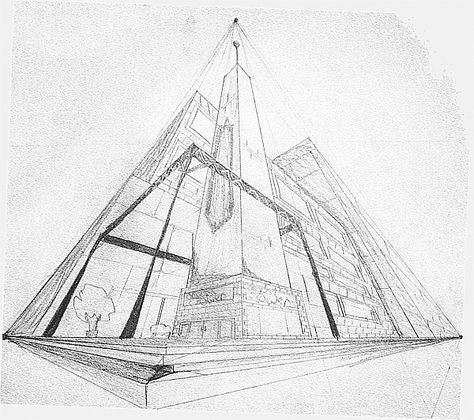 Three Point Perspective City, Perspective City, Three Point Perspective, 3 Point Perspective, Worms Eye View, 1 Point Perspective, Systems Art, Vanishing Point, Point Perspective