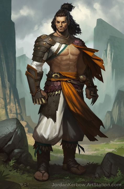 Pathfinder: Monk by JordanKerbow on DeviantArt Pathfinder Monk, Monk Dnd, Illustration Fantasy, Pathfinder Character, Heroic Fantasy, Dungeons And Dragons Characters, Fantasy Male, Fantasy Warrior, Character Design Male