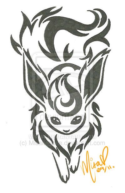 .:: Pokemon - Flareon ::. by MisaMalone on DeviantArt Flareon Tattoo, Pokemon Flareon, Pikachu Tattoo, Her Tattoo, Tattoo Cute, One Tattoo, Miami Ink, Pokemon Tattoo, Tattoo Cover Up