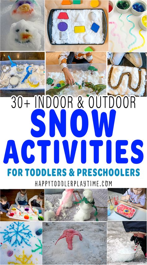 40+ Snow Activities for Toddlers & Preschoolers - HAPPY TODDLER PLAYTIME Snow Activities For Toddlers, Winter Sensory Bin, Winter Activities For Toddlers, Christmas Sensory, Christmas Toddler, Snow Theme, Snow Activities, Fun Winter Activities, Name Crafts