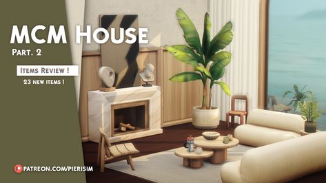 MCM House part 2 Mcm House, The Sims 4 Packs, Sims 4 Cc Packs, Sims 4 Cc Furniture, Sims 4 Build, Sims 4 Game, Hello Hello, Sims 4 Houses, Sims House