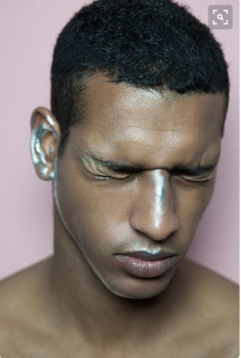 F Practical Hairstyles, Make Up Inspiration, Mens Editorial, Male Makeup, Eyes Closed, Face Men, Editorial Makeup, Black Boys, His Eyes