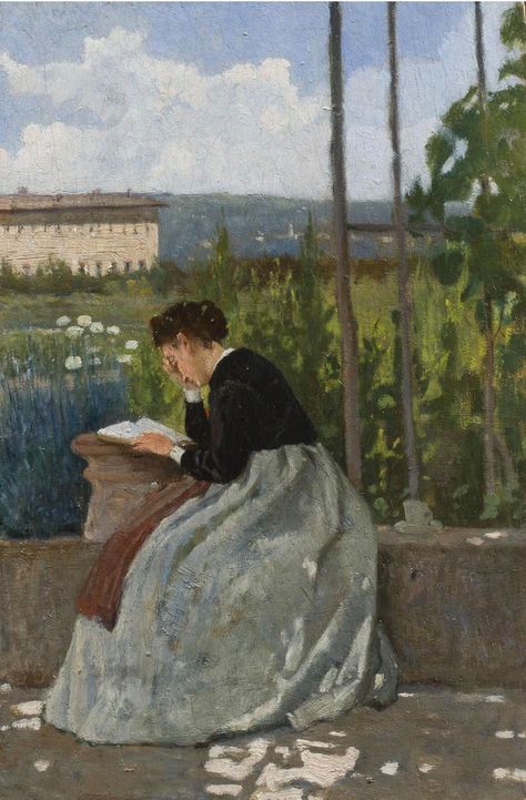 Era Victoria, Reading Art, Historical Painting, Italian Painters, Woman Reading, Reading A Book, A4 Poster, Impressionist Paintings, Girl Reading