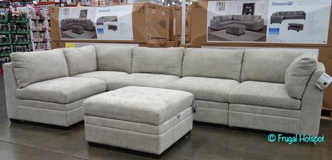 Costco Thomasville Sectional Sofa, Thomasville Sectional Sofa, Costco Sectional, Costco Couch, Costco Furniture, Sectional Living Room Layout, Family Room Sectional, L Shaped Living Room, Cabin Furniture