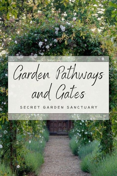 Enchanting garden gates and arches create magic in any garden! Inspiration for walkways, ideas for fences, overgrown pathways lined with flowers from one outdoor space to another. Cottagecore vibes to the MAX! Pathways Garden, Walkways Ideas, Gates Ideas, Pathway Garden, Garden Pathways, Enchanting Garden, Cottagecore Vibes, Garden Pathway, Garden Gates