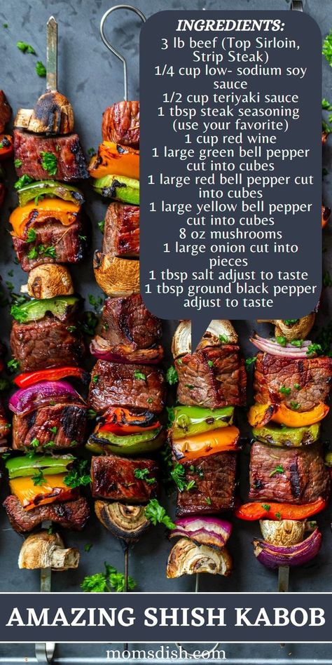 Beef Shish Kabobs, Recipe With Beef, Shishkabobs Recipe, Beef Kabob Recipes, Steak Skewers, Grilled Kabob Recipes, Shish Kabob, Steak Kabobs, Beef Skewers