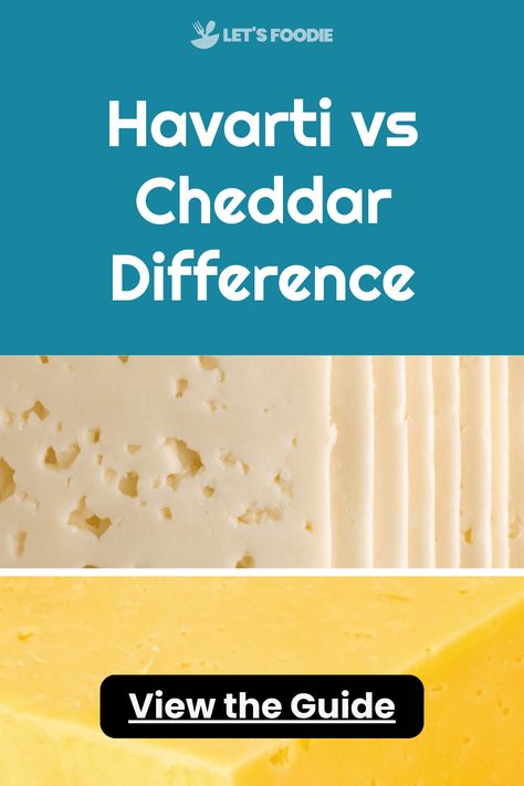 Havarti and cheddar bring different flavors and textures to your culinary experiences! Curious about what sets these cheeses apart? Whether you're crafting a cheese board or enhancing your favorite dishes, knowing the unique characteristics of Havarti and cheddar can help you choose the perfect one for your palate. Both cheeses have unique tastes: from the creamy, buttery goodness of Havarti to the sharp, distinct notes of cheddar. Explore the wonderful world of cheese, and discover which cheese proudly takes the spot in pizza or a frothy grilled cheese sandwich! Recipe Generator, Havarti, Simple Sandwiches, Types Of Cheese, Cheese Lover, Cheese Sandwich, Cheese Platters, Soft Cheese, Grilled Cheese Sandwich