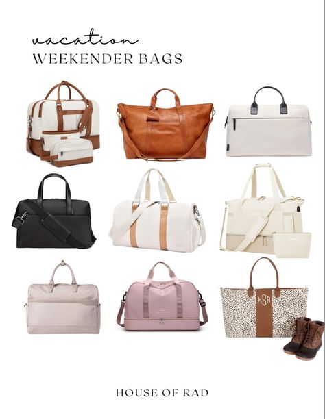 Vacation weekender bags Duffel bags Overnight bags Leather bag Carry on bag Canvas bag Black brown white tan khaki pink lavender Travel Follow my shop @houseofrad on the @shop.LTK app to shop this post and get my exclusive app-only content! #liketkit #LTKitbag #LTKtravel @shop.ltk https://liketk.it/43JcP Weekender Bags, Leather Weekender Bag, Leather Organization, Overnight Bags, Pink Lavender, Travel Duffel, Duffel Bags, Bag Canvas, Overnight Bag