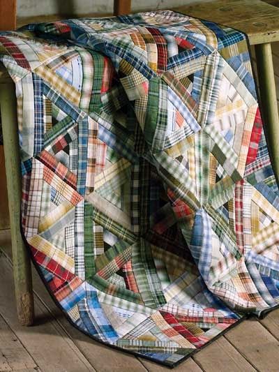 Log Cabin Blocks, Plaid Quilt, String Quilts, Pretty Quilt, Log Cabin Quilts, Patch Aplique, Triangle Quilt, Patchwork Quilting, Memory Quilt