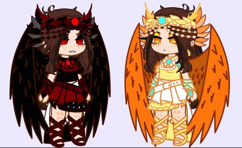 Goddess Gacha Club Outfit, Gacha Club Outfit Goddess, Gacha God Oc, Gacha Club God Outfit, Gacha Goddess Outfits, Gacha Goddess, Gacha Angel, Egyptian Clothing, Fire Goddess