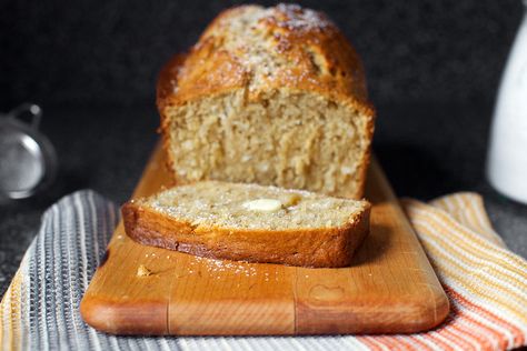 Coconut breadd best with pat of butter, powdered sugar by smitten, via Flickr- or chocolate chips? A Loaf Of Bread, Pane Dolce, Coconut Bread, Easy Banana Bread Recipe, Loaf Of Bread, Smitten Kitchen, Banana Bread Recipes, Quick Bread, Bundt Cake