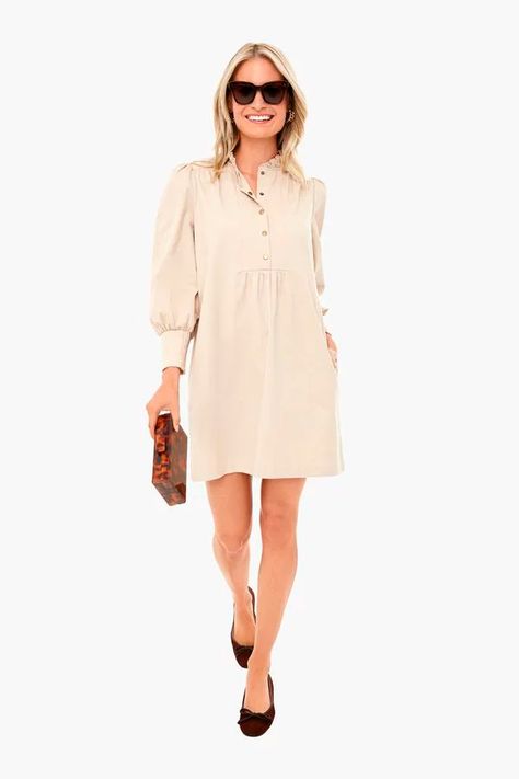 Best Sellers This Week | Tuckernuck Stella Dress, Well Behaved Women, Easy Chic, Tan Dress, Khaki Dress, Monogram Styles, Font Styles, Sweatshirt Dress, Puff Sleeves