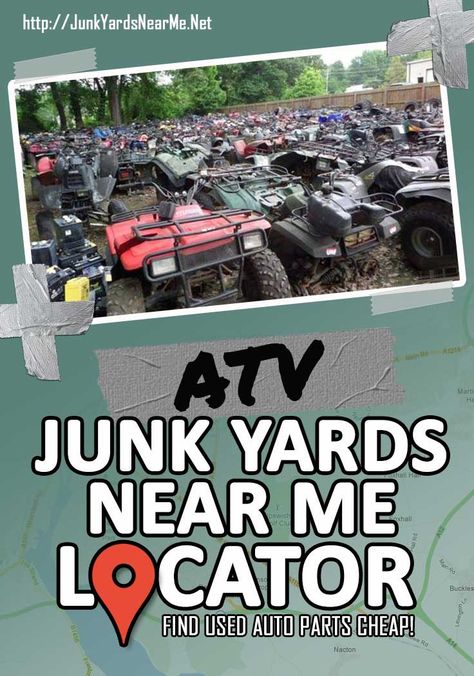 Need cheap parts for an ATV? Try your local ATV salvage yard. Find yours here: http://junkyardsnearme.net/atv-salvage-yards-near-me/ Atv Racks Diy, Atv Storage Ideas, Atv Vehicles, Side By Side Atv, Atv Racks, Atv Storage, Atv Gear, Atv Implements, Atv Attachments