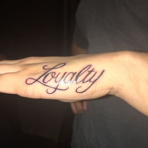 Wrist Tattoo Name, Trap Tattoo, Damon Torrance, Loyalty Tattoo, Side Hand Tattoos, Cursive Tattoos, Cute Hand Tattoos, Pretty Hand Tattoos, Tattoo Templates