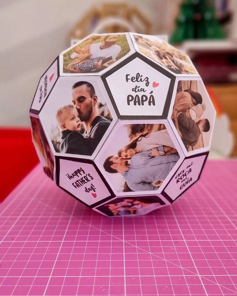 DIY Balón de Fútbol con Fotos ⚽️ Idea de Regalo para el día del padre 🤩 Tutorial completo por mi canal de YT: Tu Diva Creativa Moldes por el link en mi perfil 😊 . . . . #diadelpadre #manualidadesdepapel #crafts #craftersofinstagram #ideascreativas #papercrafts #instadiy #instadaily #instacraft #regalosorpresa #balon #futbol #soccer #detallesconamor #diyphotoframe #photoframe #diydad #fathersday #dad M Instagram, Instagram Diy, Diva, Soccer, Collage, Gifts, Instagram, Football