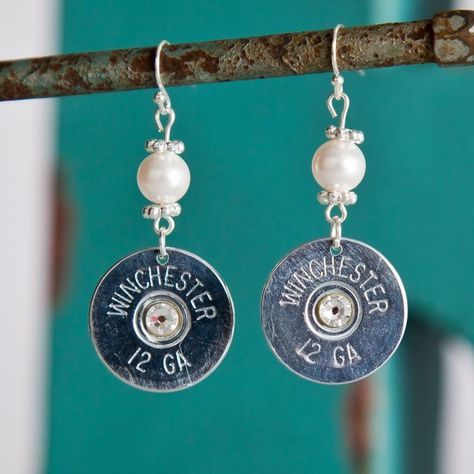 Shell Casings Crafts, Bullet Shell Jewelry, Shotgun Shell Jewelry, Bullet Casing Crafts, Bullet Casing Jewelry, Bullet Crafts, Bullet Earrings, Bullet Shell, Bullet Casing