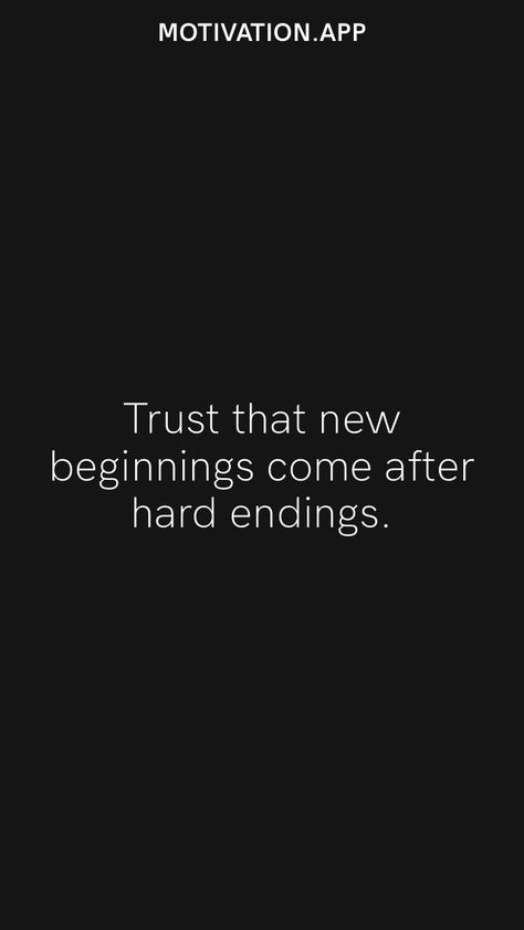 Trust that new beginnings come after hard endings. From the Motivation app: https://motivation.app 2023 Is Coming To An End, Quotes About Endings And New Beginnings, 2023 Comes To An End, Twin Flame Love Quotes, Radical Acceptance, Motivation App, 2024 Year, Twin Flame Love, Love Connection