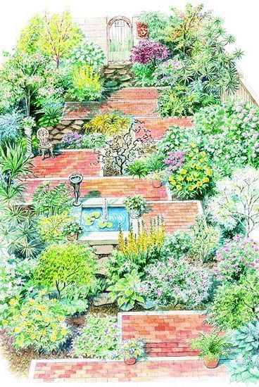 Small Garden Plans, Colorful Shrubs, Side Yard Landscaping, Drought Tolerant Garden, Side Yards, Fragrant Garden, Garden Plan, Diy Shades, Garden Design Layout