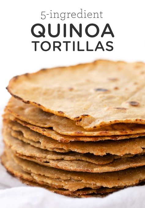 Healthy Tortillas, Quinoa Tortillas, Easy Tortilla Recipe, Vegetarian Quinoa Chili, Healthy Tortilla, Quinoa Flour, Tortillas Recipe, Gluten Free Wraps, Quinoa Bowls