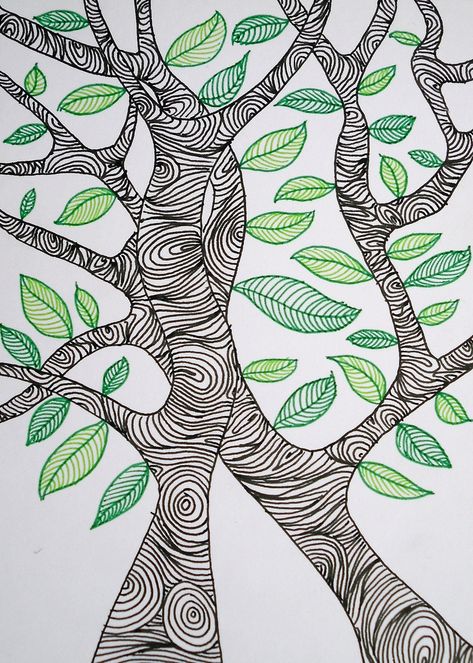 Arte Doodle, Tangle Art, Zentangle Drawings, Doodles Zentangles, Tree Drawing, Zen Doodle, Zentangle Art, Zentangle Patterns, Pen Art