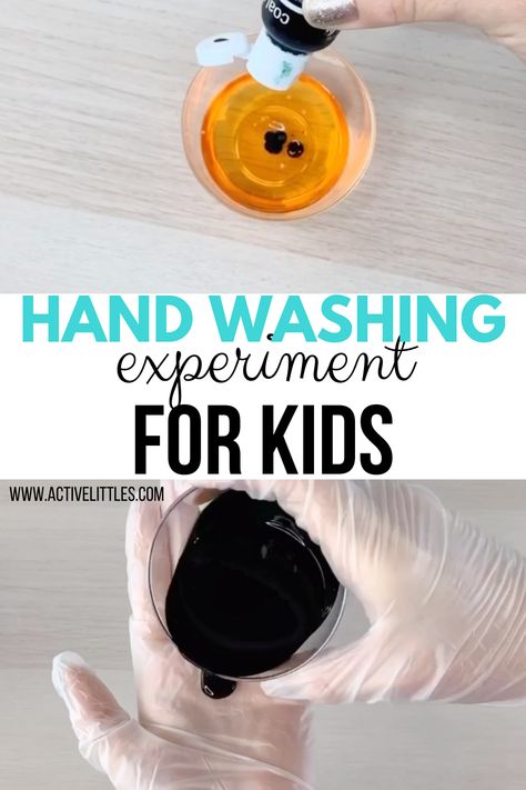 Hand Washing Experiment for Kids - Active Littles Baking Soda Experiments, Hand Washing Technique, Proper Hand Washing, Experiment For Kids, Kid Experiments, Water And Sanitation, Easy Science Experiments, Kids At Home, Fair Projects