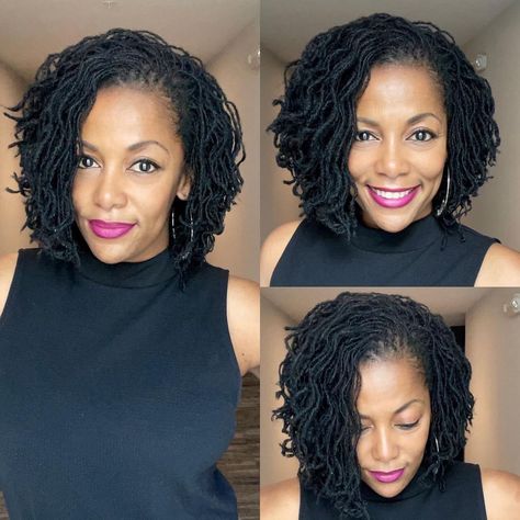 Naturally You on Instagram: “I tell you, that @dr.danielle.renee is one beauty inside and out! Those locks are fyah! #sisterlocks #interlocks #womenwithlocs…” Tapered Sisterlocks, Sisterlocks Bob Hairstyles, Sisterlock Styles Medium, Sisterlocks Haircut, Sister Locs Extension, Microlocs Bob, Sisterlock Bob, Microloc Extensions, Sista Locks