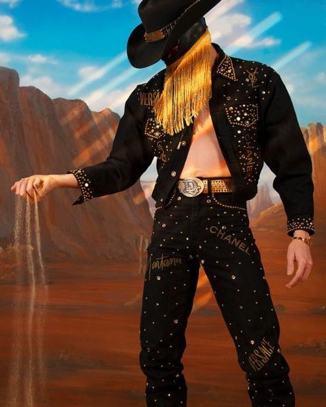 Flashy Cowboy Outfit, Rhinestone Cowboy Outfit Men, Orville Peck Outfit, Halloween Men Costumes, Cowboy Outfit Men, Cowboy Outfit For Men, Shooting Pose, Orville Peck, Rhinestone Cowboy